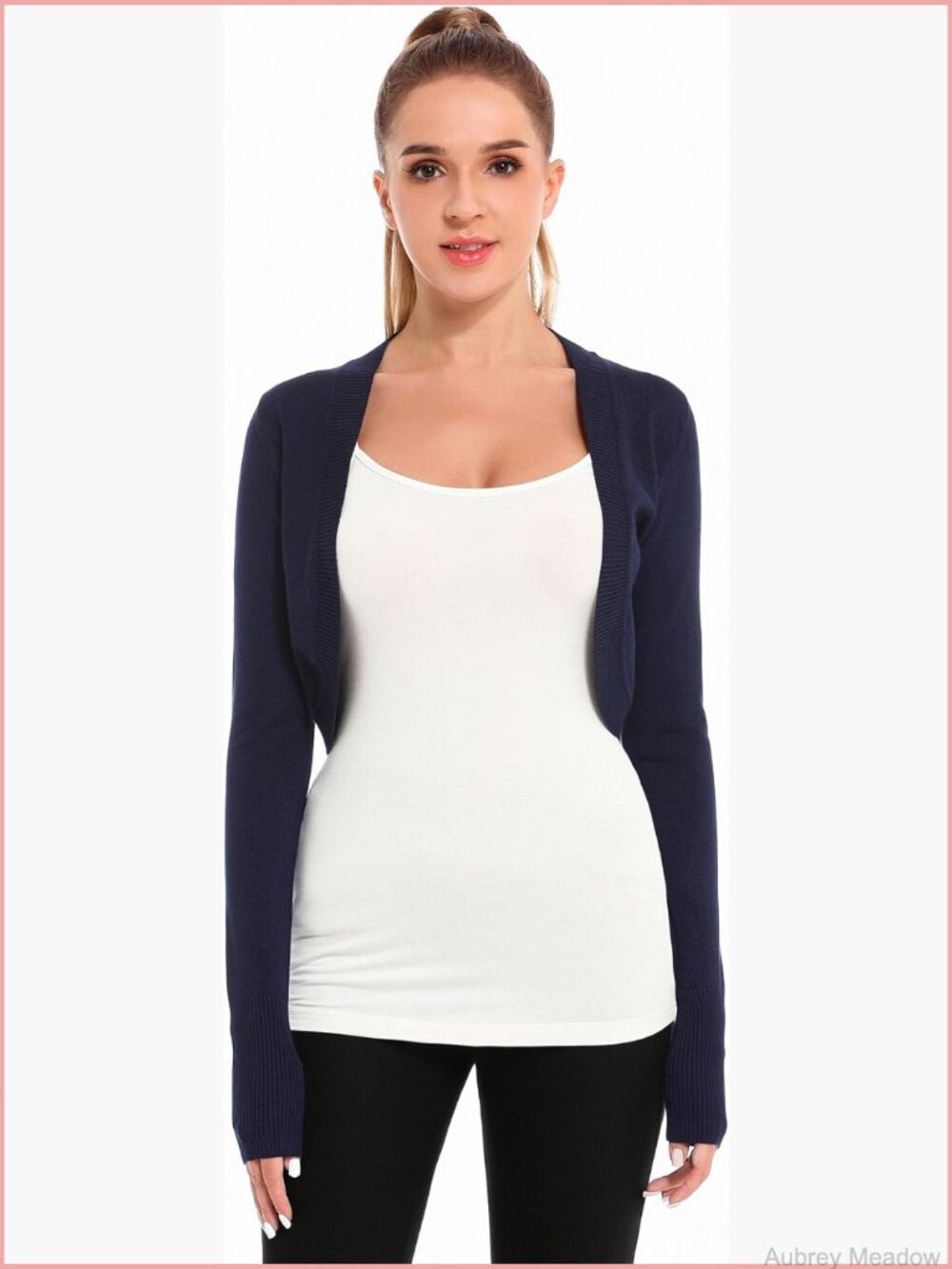 Women Long Sleeve Light Knit Bolero Shrug Cardigan